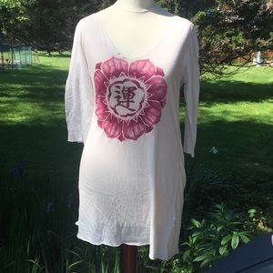 Lucky tees 3/4 sleeve, rolled hem tee